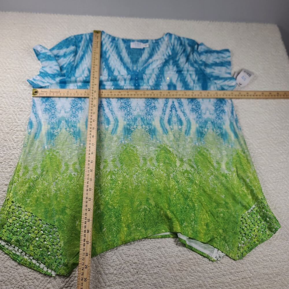 Time and Tru Boho Vibrant Vacation resort wear Shirts Size XL Flowy dopamine - Picture 8 of 16